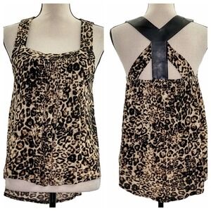 SPOILED Strappy High Low Leopard Print Tank Top
